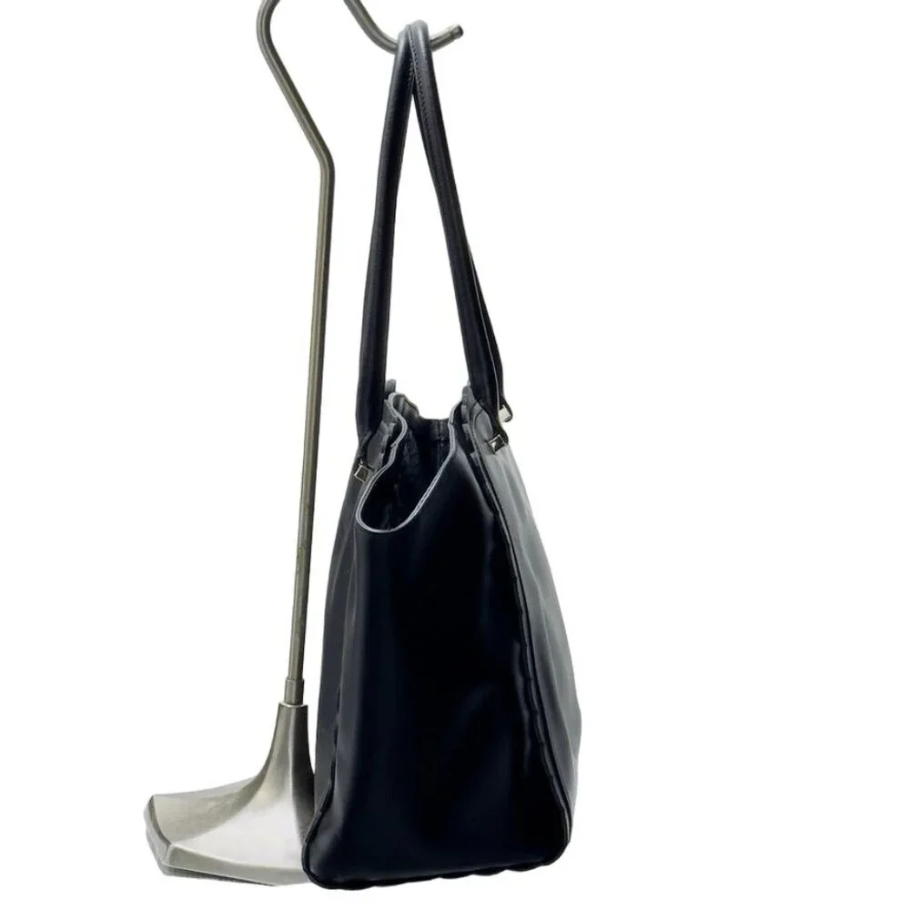 KATE SPADE New York Women's Black Leather Tote Bag Scalloped Straps - Picture 5 of 14